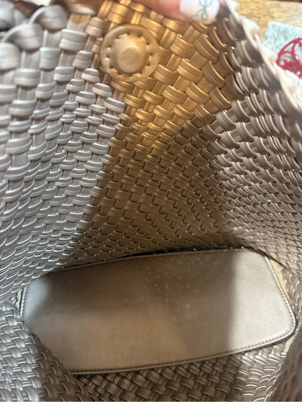 Woven Shoulder Hobo Bag in Bronze/Gold - Picture 6 of 6